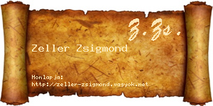 Zeller Zsigmond névjegykártya
